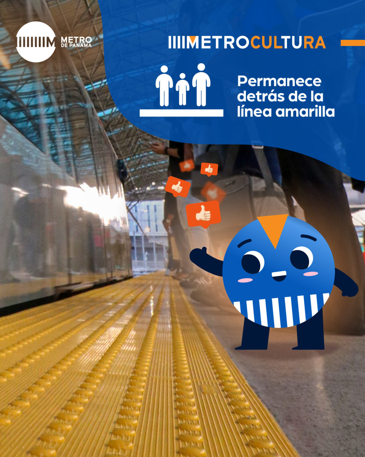 Banner lateral Metro linea amarilla