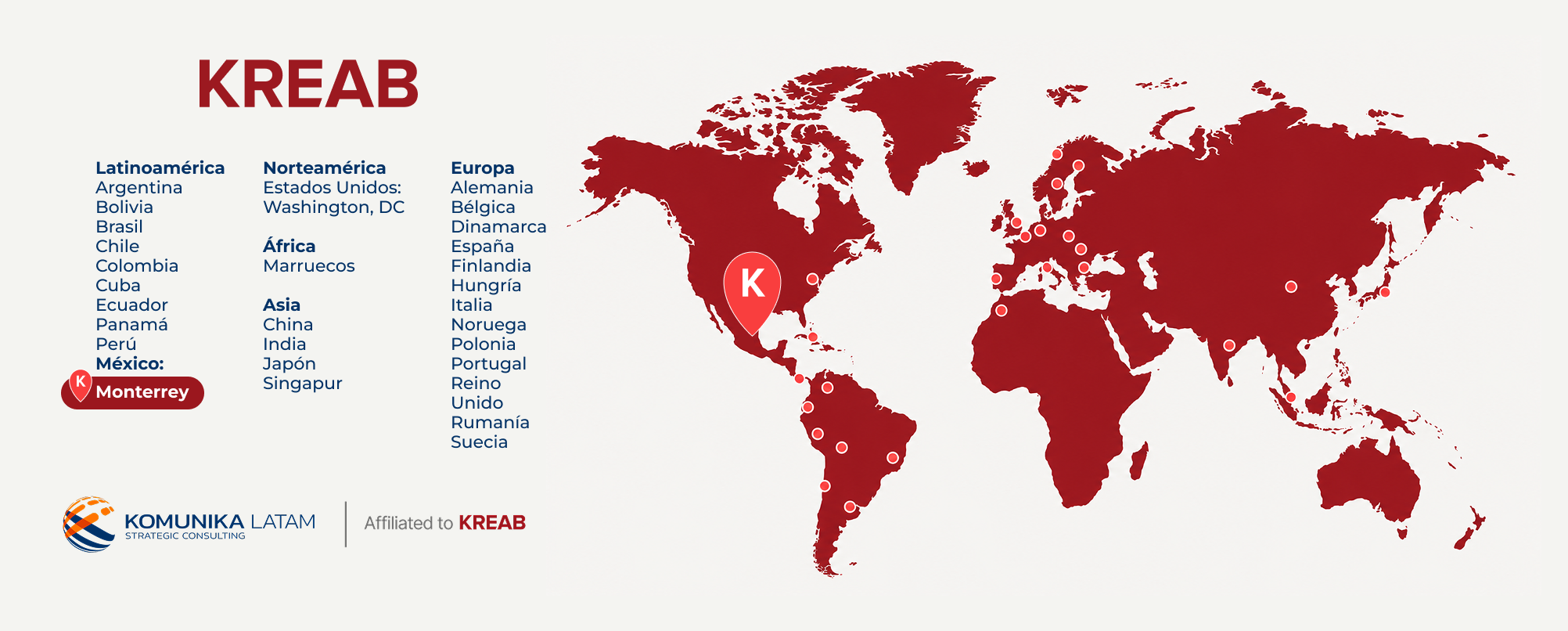 KREAB amplía su red global con Monterrey y refuerza su compromiso con América Latina